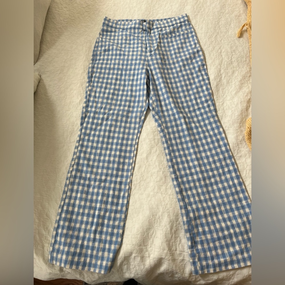 Zara Blue & White Checkered Pants!